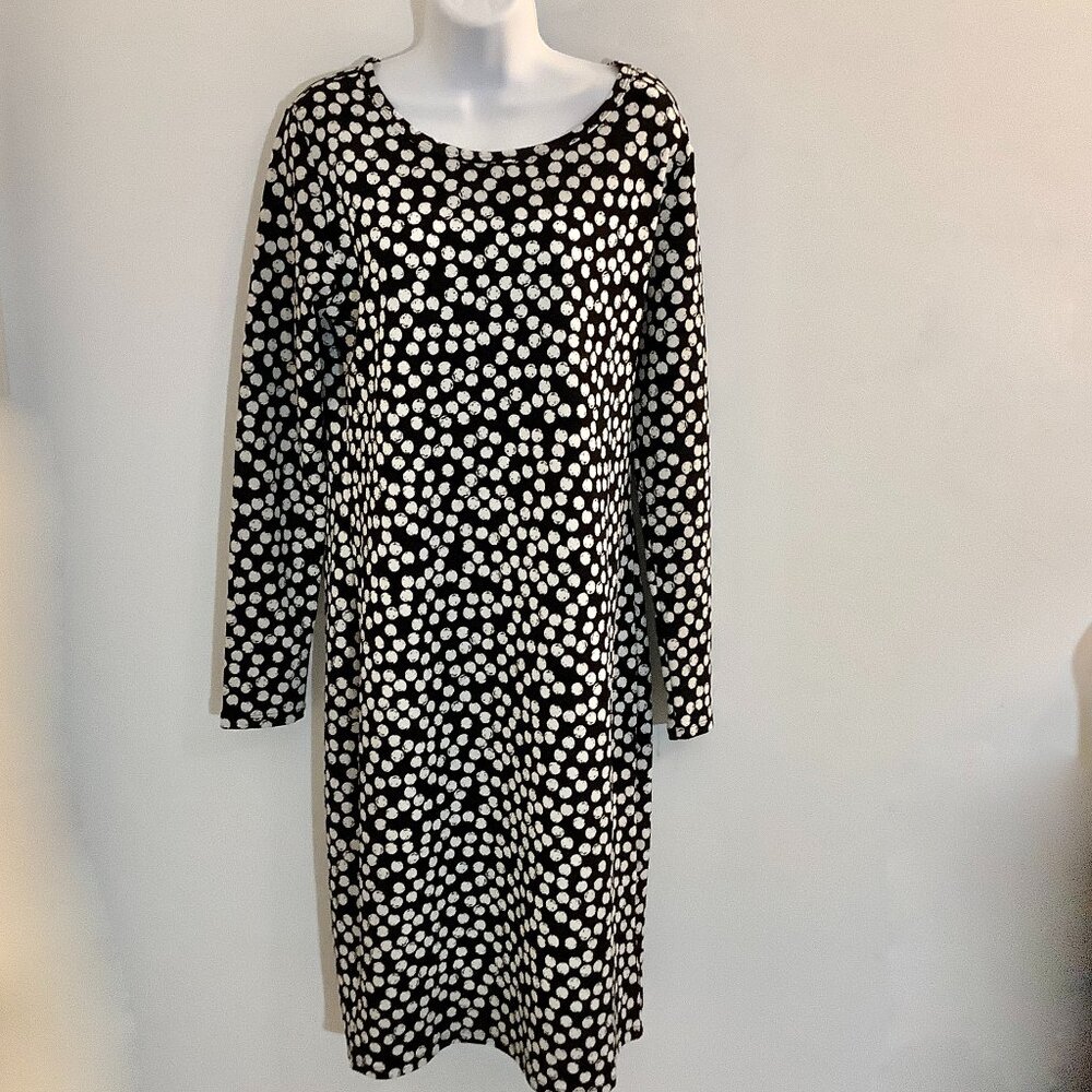 Dress LuLaRoe  Black /White XL Round Neck Long Sleeve  Midi NWOT